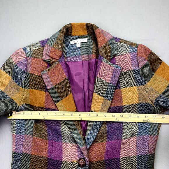 CABI #927 Plaid Wool Blend "Happy Blazer" Jacket Size 6 Cottagecore Boho - Picture 7 of 16